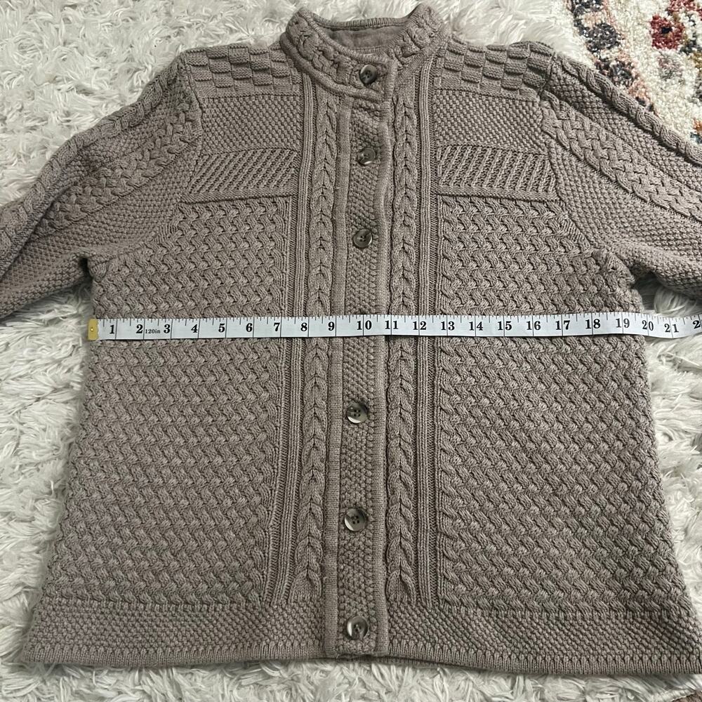 L.L.Bean Tan 100% Cotton Cardigan Sweater Size XL - Picture 6 of 7